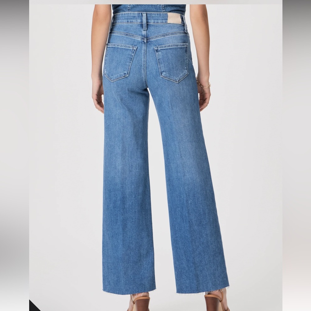 Paige Anessa Wide Leg Jean Flamenco Distressed Size 29 - Picture 2 of 7